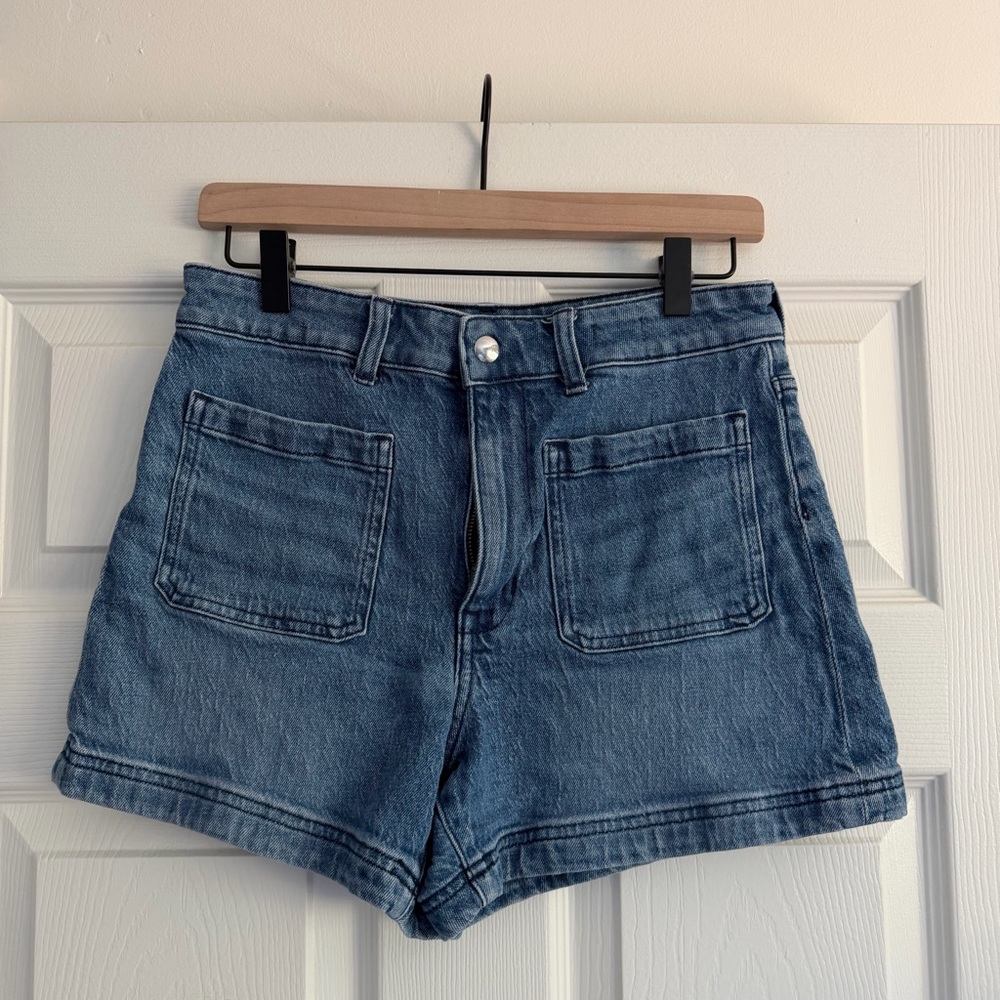 Madewell Emmett Classic High-Rise Denim Shorts in Blue